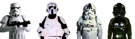 Stromtrooper, Scout Trooper, AT-AT Pilot, TIE-Pilot